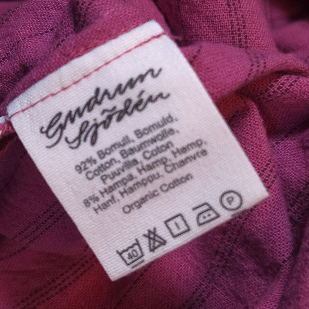 Gudrun Sjoden Pink Pinstripe Organic Cotton Hemp Pants Womens Medium Lagenlook - Picture 8 of 8